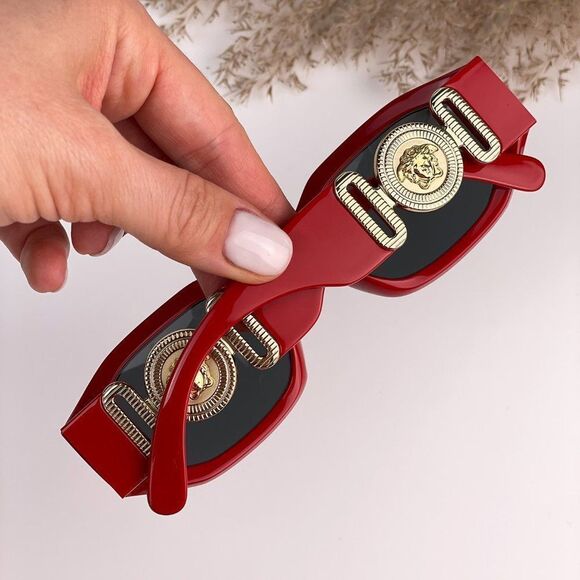 Versace VE4361 533087 Sunglasses Red Gray Oval Unisex - Picture 4 of 10